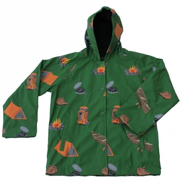 Foxfire Foxfire FOX-601-37-6 Childrens Camping Raincoat; Green - Size 6 FOX-601-37-6